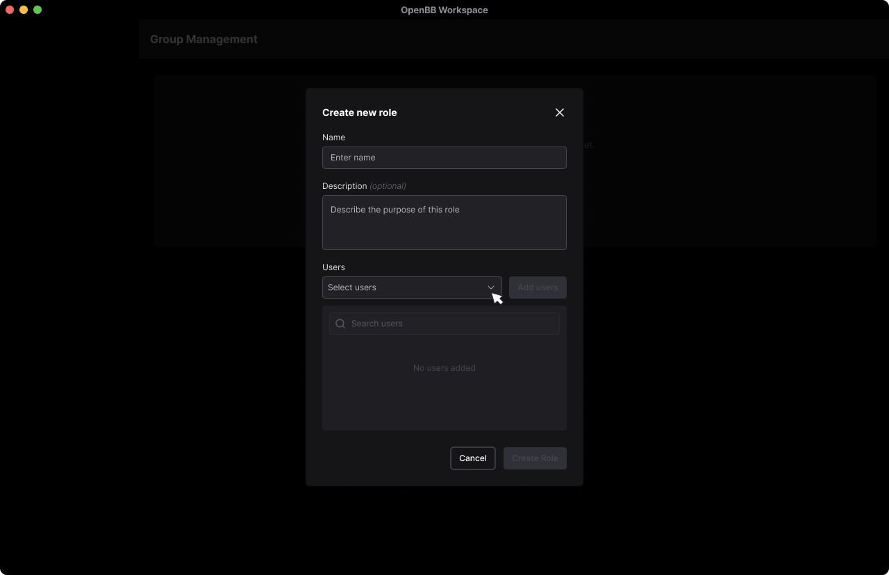 Role Creation Form