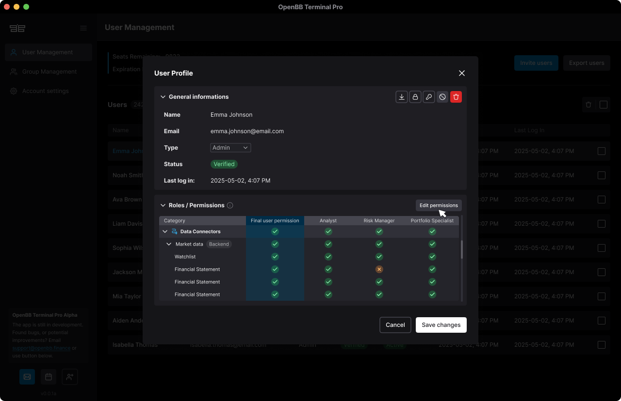 User Profile Interface